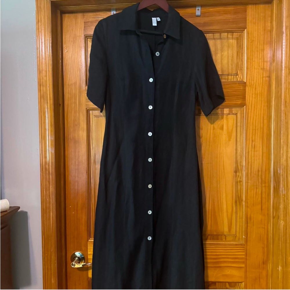 & Other Stories Black Linen Dress